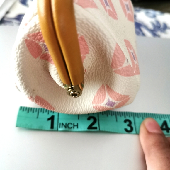 Fossil leather coin purse vintage RARE white pink and tan - Picture 6 of 6